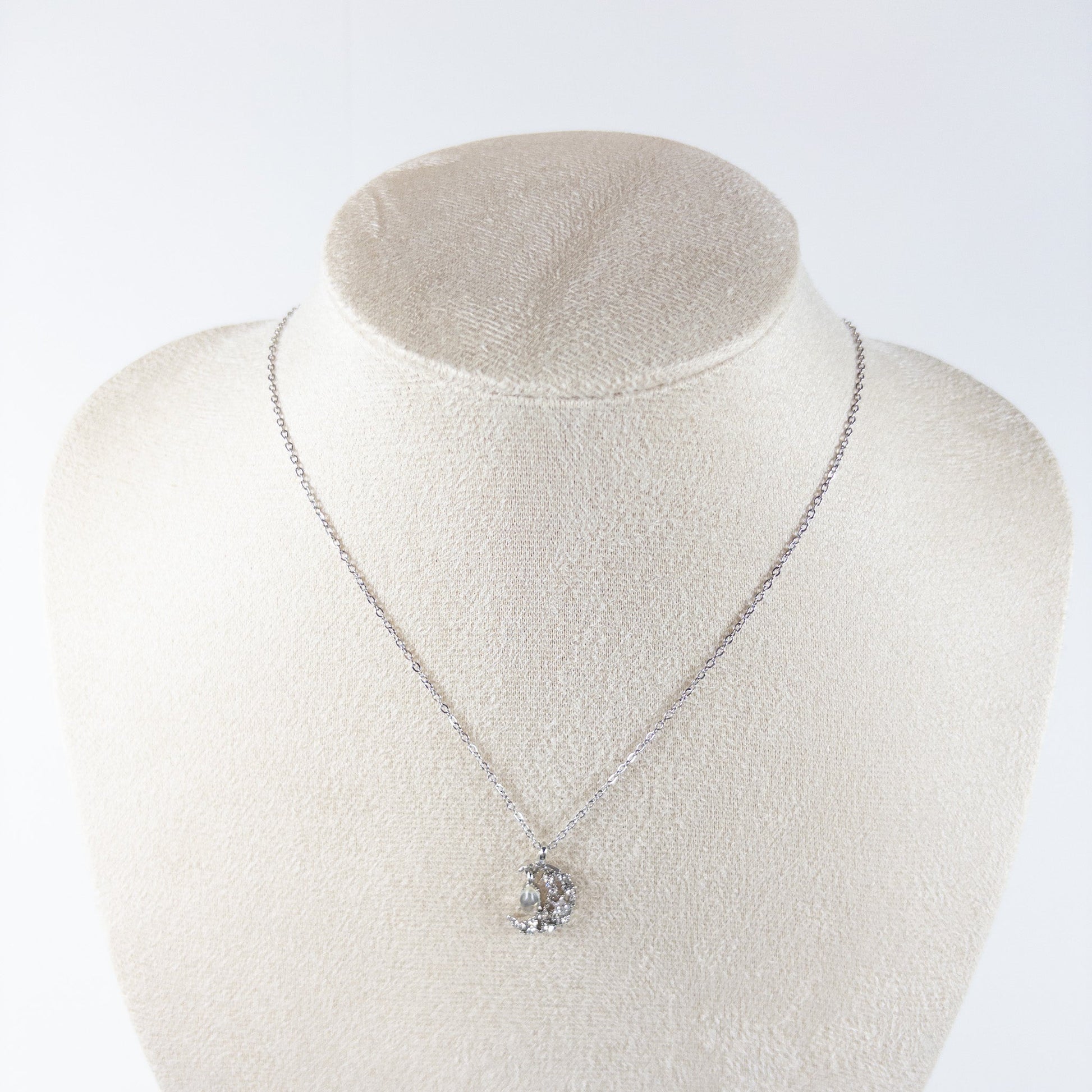 : Crescent Orb Necklace - Emilia Charms