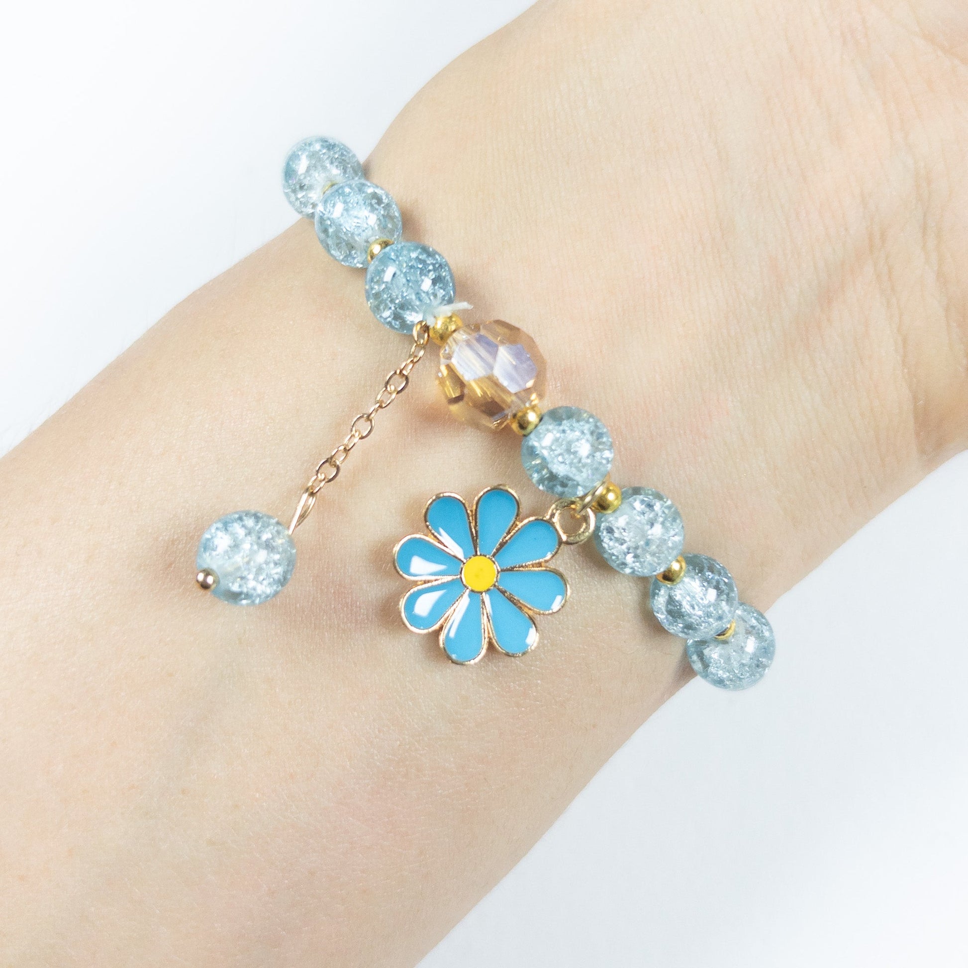 : Fleurine Charm Bracelet - Azure Bloom - Emilia Charms