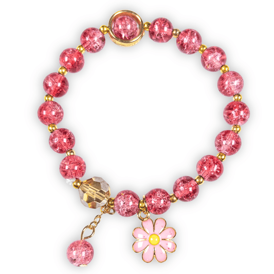 : Fleurine Charm Bracelet - Crimson Bloom - Emilia Charms