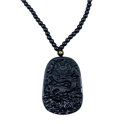 : Obsidian Dragon Pendant - Emilia Charms