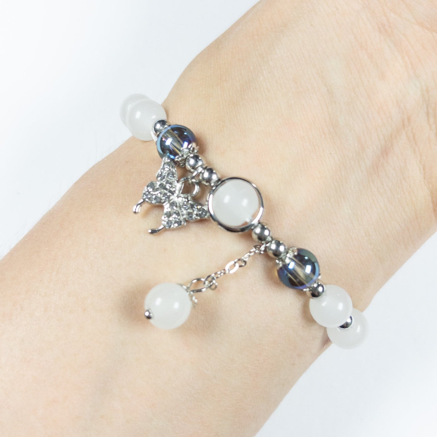 : Sylvara Charm Bracelet - Pearl White - Emilia Charms