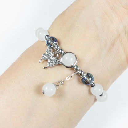 : Sylvara Charm Bracelet - Pearl White - Emilia Charms